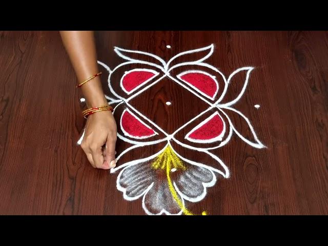 Daily rangoli || simple rangoli || muggulu ||