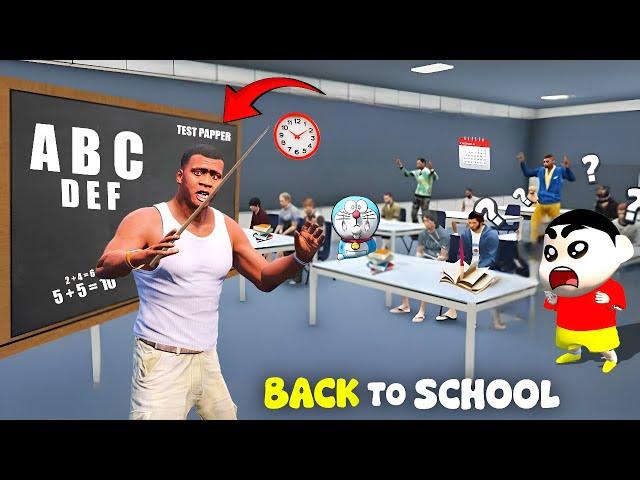 Franklin & Shinchan Go BACK TO SCHOOL After Summer Holidays in GTA 5! 