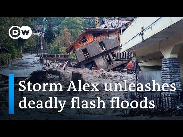 Storm Alex batters France and Italy with torrential rains | DW News