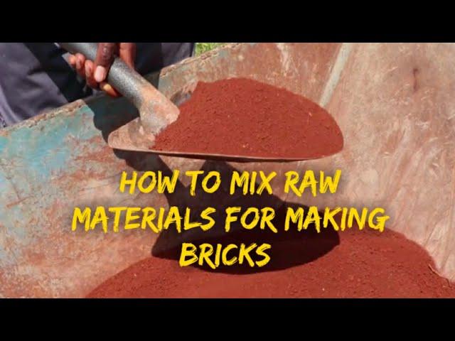 MIXING PROCESS OF MAKING BUILDING BRICKS (in %) BLOCK WITH OKOLEA INTERLOCKING BLOCK MAKING MACHINE.