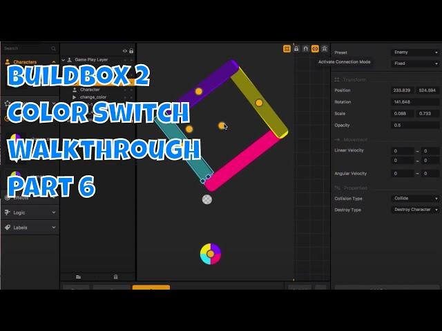Buildbox 2 Dev Log: Color Switch Tutorial Walkthrough Part 6