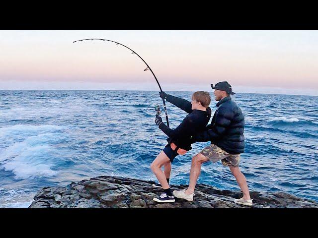 Family fishing trip to an Island