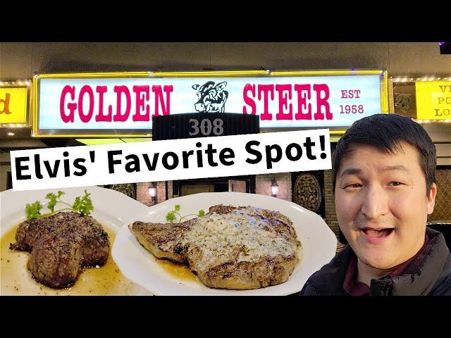 Trying VEGAS' OLDEST STEAKHOUSE! Golden Steer Steakhouse Review