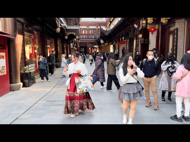  SHANGHAI WALKING TOUR, YU GARDEN, CHINESE STREET FOOD, SHANGHAI TOURIST ATTRACTIONS, 4K HDR