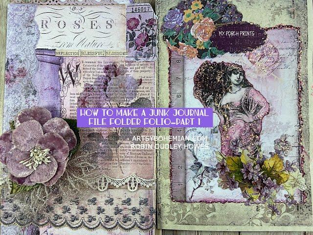 How to make a Junk Journal file folder folio-Turn bad printer copies into a pretty junk journal
