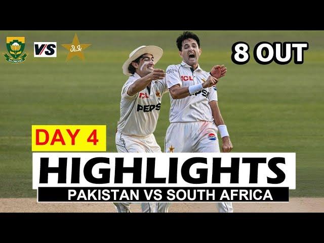 PAKISTAN VS SOUTH AFRICA 1ST TEST 2024 MATCH HIGHLIGHTS Full Wicket SA/DAY 4 | PAK VS SA #wickets