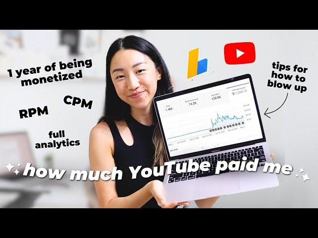 How much I made on YouTube after 1 year of being monetized  analytics review & youtube growth tips