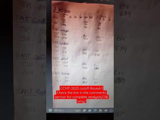 CCMT CUTOFF ROUND 1 || GATE 2023 NITs cutoff #gate #ccmt #NIT #mtech