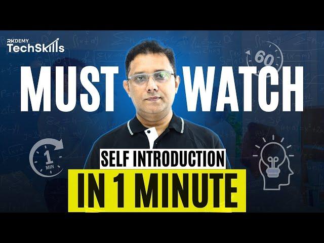 1 Minute Me Perfect Introduction! | Maneesh Sir | RKDEMY TECHSKILLS