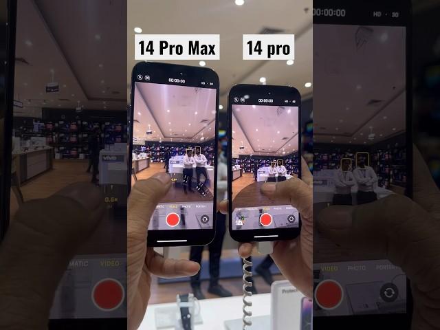 14 Pro vs 14 Pro Max zoom Comparison  #shortsfeed #iphone #technology