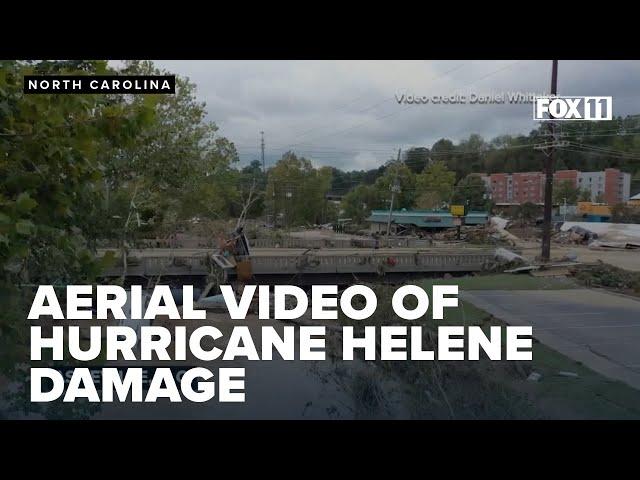 Aerial video: Hurricane Helene damage in Asheville and Charlotte, N.C.