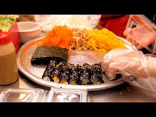 Mayak Gimbap (Korean mini rice roll) - Korean street food