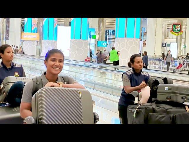 Bangladesh Women's Team touches down in Dubai, ready to compete for the ICC Women's T20 World Cup.