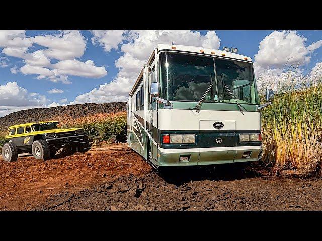 35,000lbs RV Stuck In The MUD PIT At Sand Hollow...