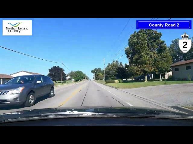 4K Driving Tour - Northumberland (Ontario) Highway2 Cobourg to Brighton