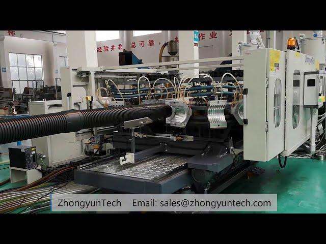 ZhongyunTech HDPE/PVC/PE/PP corrugated pipe extrusion line.