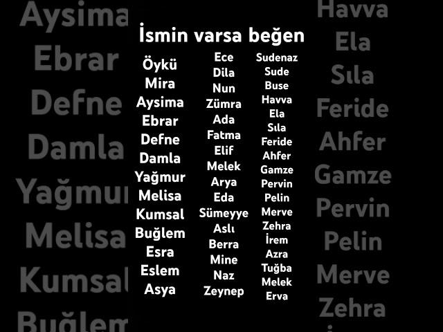 İsmin varsa beğen