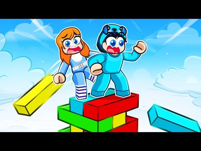 World's BIGGEST JENGA CHALLENGE With CRAZY FAN GIRL in Roblox!