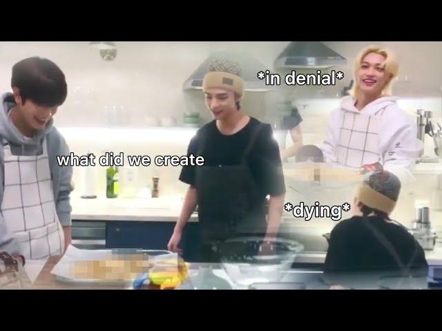 COOKIERACHA (Seungmin, Hyunjin, Felix) try to bake cookies but they can’t bake cookies