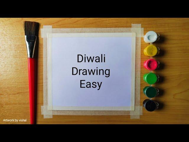 Easy Diwali Drawing, Painting / Diwali Drawing / Diwali Painting / Watercolor Painting / Diwali 2024