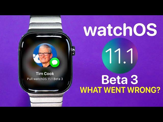 watchOS 11.1 Beta 3 Disaster: Apple pulls Beta.