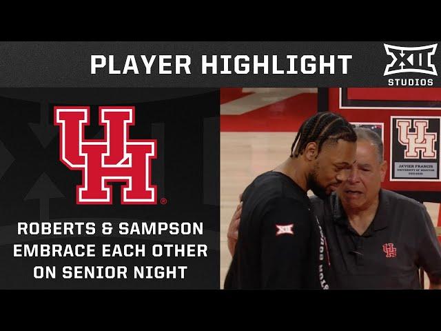 J'Wan Roberts and Kelvin Sampson Share a Moment on Senior Night | 2024-25 Big 12 Men’s Basketball