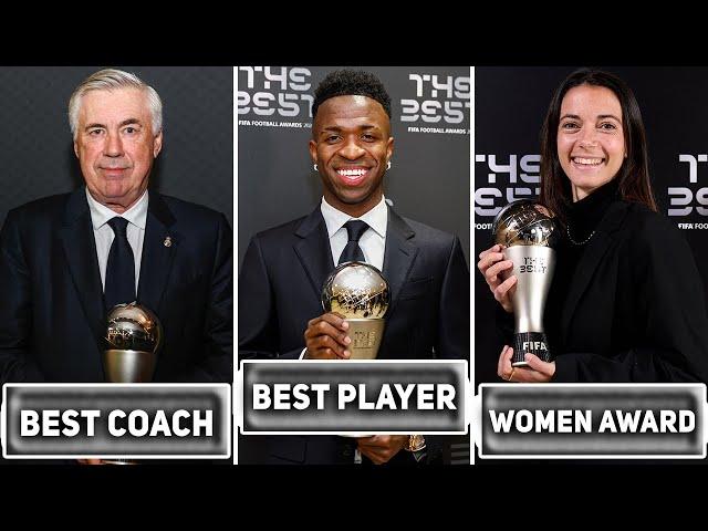 FIFA THE BEST AWARDS 2024 WINNERS FT. VINICIUS JUNIOR, AITANA BONMATI, CARLO ANCELOTTI