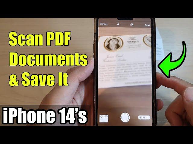 iPhone 14/14 Pro Max: How to Scan PDF Documents & Save It