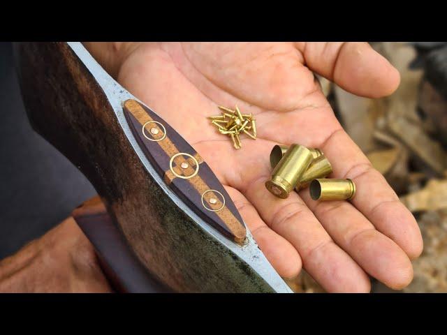 Axe Hanging - How To Make a Beautiful Cross Wedge & Decorate With Cartridge Case