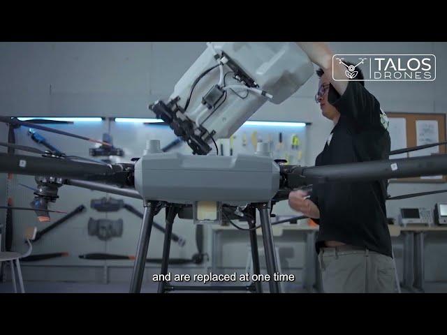 How to Install the DJI Agras T40 Spreader Attachment  - Talos Drones