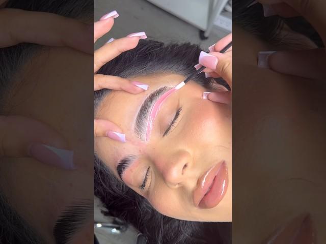 Look her reaction after the brow lamination Step by step. Brow tinting and brow wax. #brows