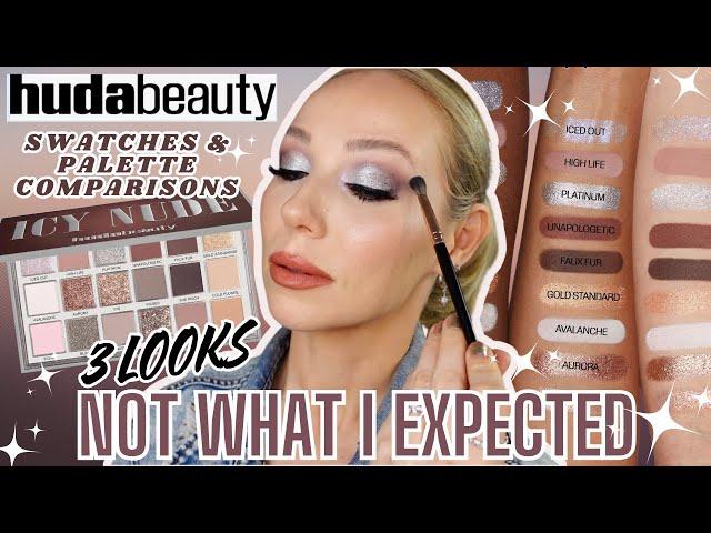 NEW HUDA BEAUTY ICY NUDE PALETTE 3 LOOKS