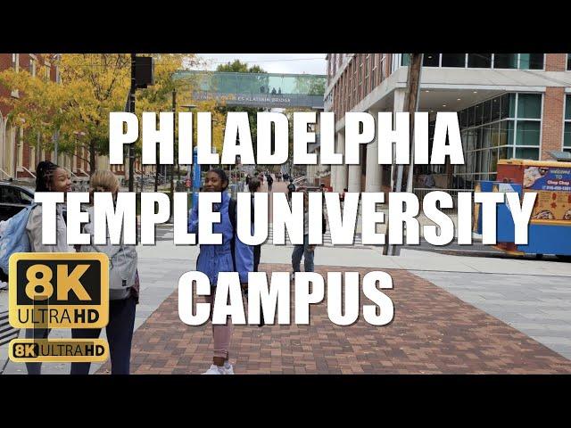 Walking Philadelphia Temple University College Campus SHOT IN 8K | A College in the HOOD!