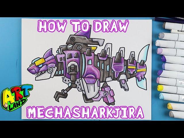 How to Draw MECHASHARKJIRA!!!