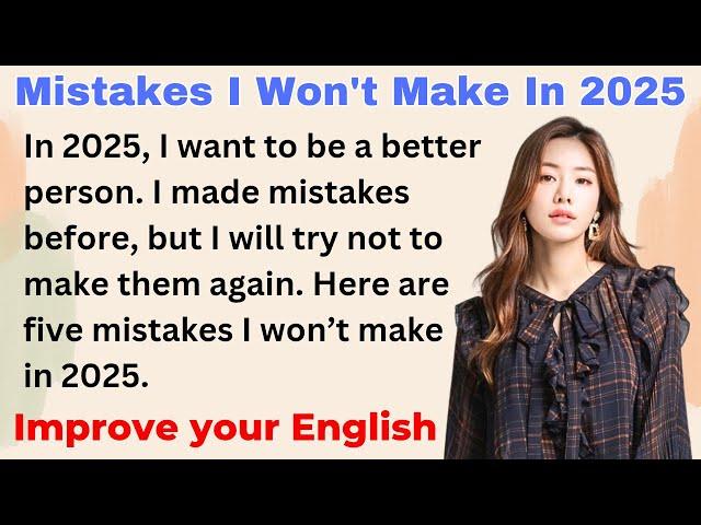 5 Mistakes I Won't Make In 2025 | Improve English | Everyday Speaking | Level 1 | Shadowing Method