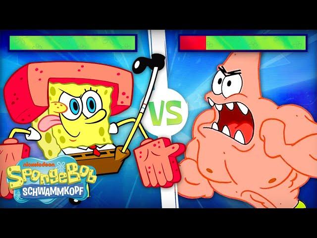 SpongeBob Kampfszenen mit LEBENSBALKEN  | 60+-Minuten-Compilation | SpongeBob Schwammkopf