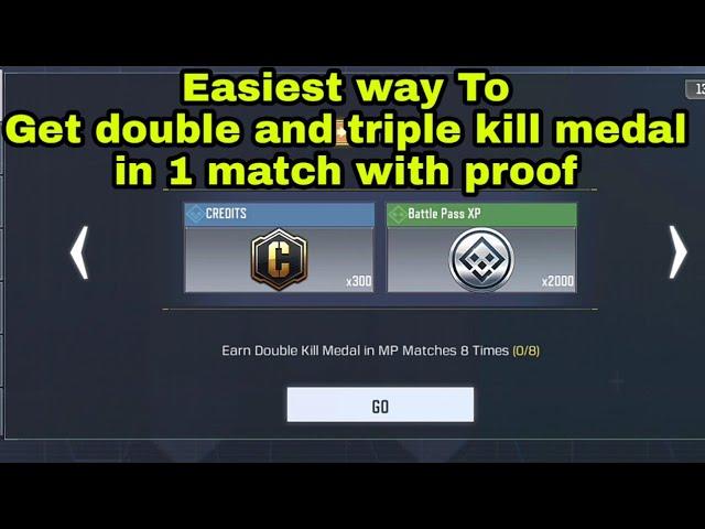 Earn double kill medal in MP matches 8 time | easiest method