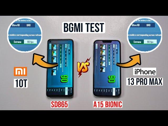 iPhone 13 Pro Max vs Mi 10T 90FPS Pubg Test, Heating and Battery Test | Shocking Results 