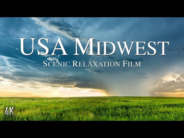  USA Midwest Scenic Nature Relaxation 4K Drone Film with Ambient Music