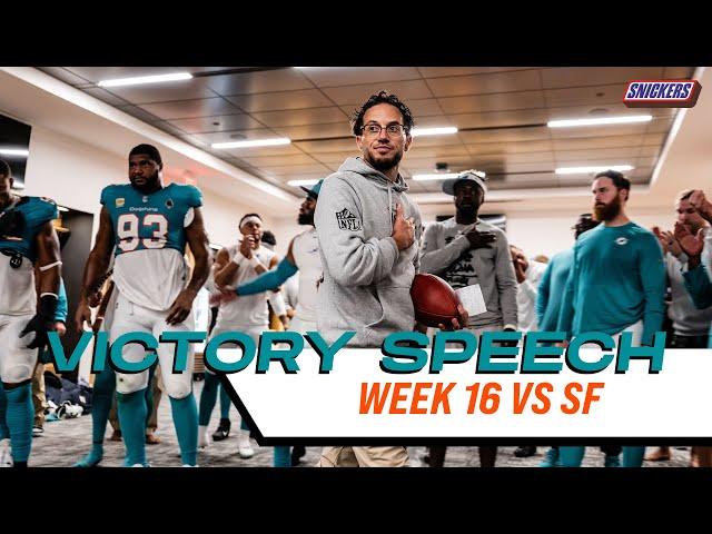 POSTGAME LOCKER ROOM SPEECH AFTER WEEK 16 WIN OVER SAN FRANCISCO 49ERS | MIAMI DOLPHINS