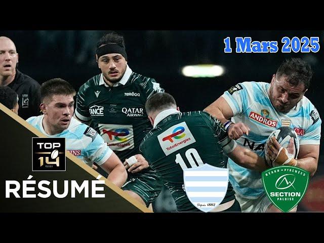 TOP 14: Résumé partie complète Racing 92 vs Section Paloise : J18 - Saison 24/25