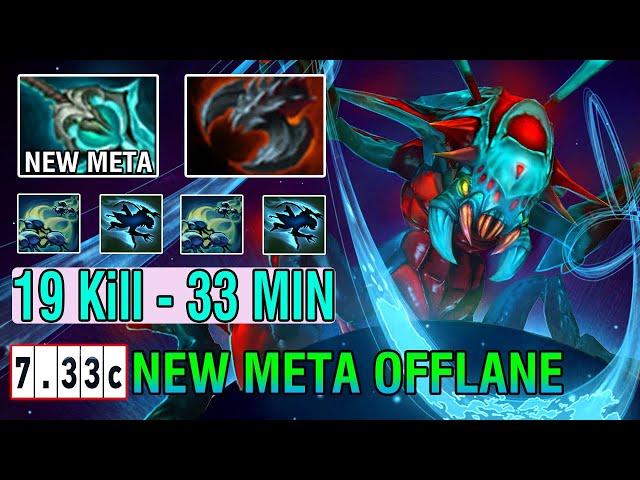 New Meta [Weaver] Offlane Disperser Build 100% Move Slow Carry Game 19Kill 33Min Dota2 7.33C