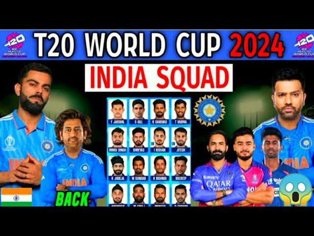 ICC T20 World Cup 2024 India Squad |Team India Final Squad | India Team for T20 World Cup 2024