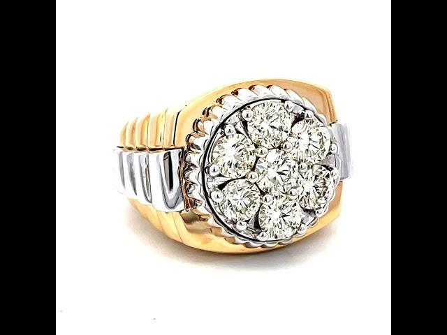 Fancy Diamond Mens Ring in 14K Two Toned Gold #mensring #mensfashion #mensjewelry #fyp