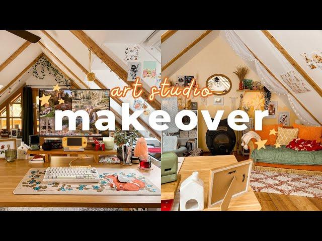 Art Studio Makeover  Cozy & New Small Business Work Space/Setup | Studio Vlog 34