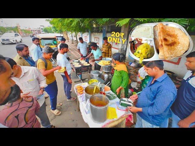 Cheapest Dosa Idli Vada Pori all 20rs Family selling Morning Nasta Bijapur Karnataka Street Food