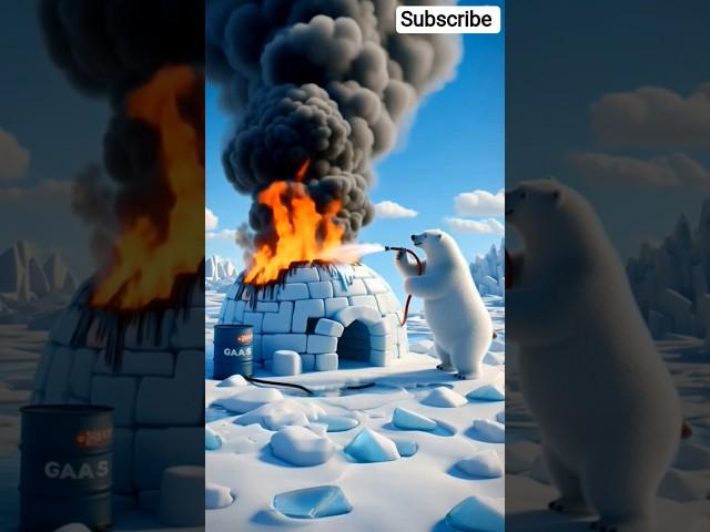 Gas Trouble in Ice Land The Polar Bear Chronicles Polar Bear Firefighter Saving the Melting Igloo ai