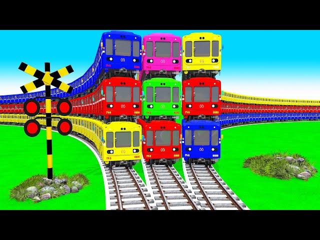 【踏切アニメ】あぶない電車 Rail gadi aa gayi chuk chuk chuk rail gadi rang birangi railgadi #3