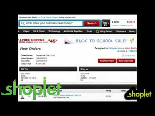 Shoplet com View Detailed Order History