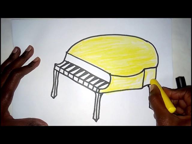 How to draw a piano easy